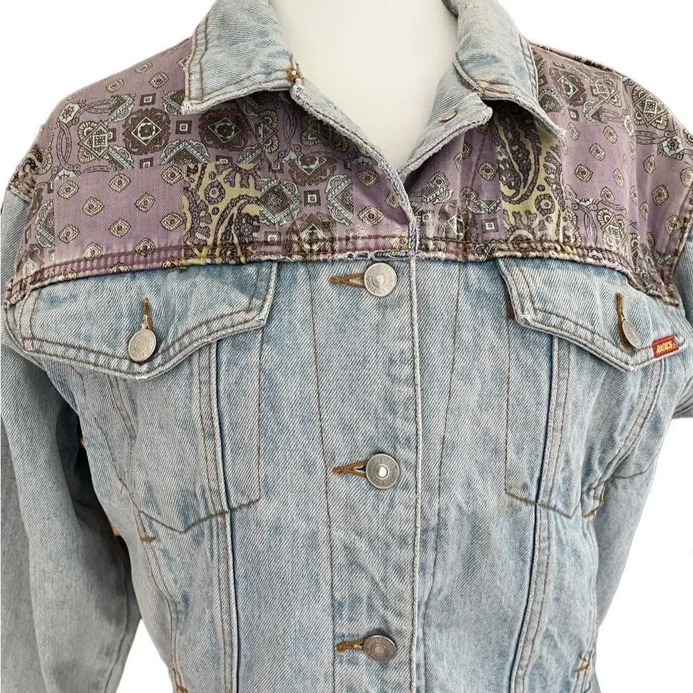 Vintage '90s Jordache Pieced Paisley Denim Jacket size S by Urban Outfitters
